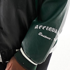Chaqueta universitaria personalizada de estilo para hombre, chaquetas universitarias de lana, chaqueta Letterman al por mayor con mangas de cuero - Product Image 6