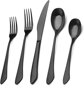 Designer Glossy Finishing Stainless Steel <b>Cutlery</b> with <b>Black</b> Finished Handle Standard Quality Hotel Flatware <b>Set</b> - Product Image 2