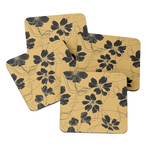 1042 Mango Wood/Acacia Wood Over Printed Tea Serving <b>Coasters</b> 4 Pieces <b>Set</b> <b>Coasters</b> Kitchen Accessories New Products 2024 - Product Image 1