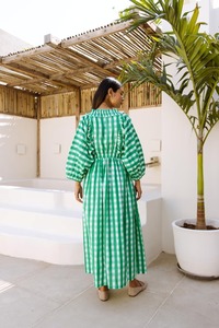 Vestido Maxi de Algodón Tejido a Mano Indio para Mujer, Estilo Dulce, para Bodas y Fiestas, con Estampado de Letras - Product Image 2