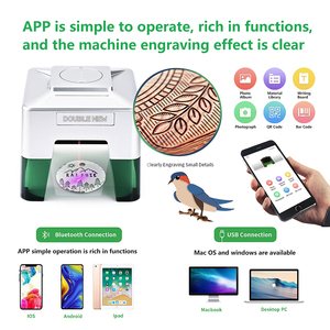 Lasertree xách tay nhỏ 3 Wát Mini khắc laser Máy cắt app điều khiển Laser Engraver cho Acrylic da Laser Cutter - Product Image 4
