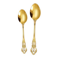 Ensemble de couverts de mariage réutilisables, personnalisés, dorés, de luxe, de haute qualité, durables, en acier inoxydable, portables et légers