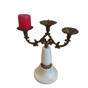 Chandelier en marbre et laiton, chandelier vintage, chandelier en marbre - Product Image 1