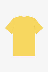 T-shirt en coton jaune pour homme, col rond, vente en gros, décontracté, manches courtes, couleur unie, jersey léger, avec logo personnalisé - Product Image 4