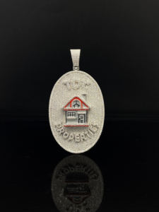 Pendentif unisexe hip-hop en acier inoxydable serti de diamants CZ personnalisés de style bling - Product Image 6