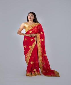 Vêtement de fête indien Designer Saree broderie soie Saree avec chemisier dames porter Surat Sari fête porter des vêtements de mariage Vêtement - Product Image 1