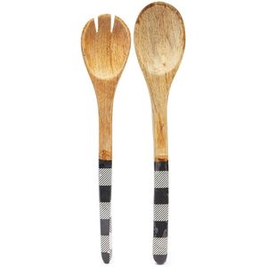 Tipo de regalo de boda caliente Mango impreso y cuchara de madera de acacia con mango colorido de resina Servidor de ensalada Nuevas ideas de productos Cuchara de ensalada - Product Image 6