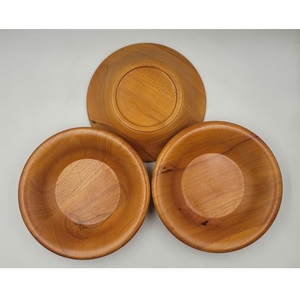 Huhipro Écologique Couleur Naturelle Forme Ronde Viet Nam Minimaliste Bois Caoutchouc Plaque Personnalisée OEM/ODM Plats & Assiettes - Product Image 1