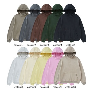 ODMOEM Oversized Plain Pullover Hoodies logotipo personalizado de alta calidad pulóver sudaderas con capucha de alta calidad 100% algodón sudaderas con capucha - Product Image 3