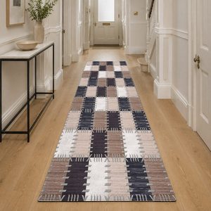 Tapis de salon multicolores neutres à motifs de designer, imprimés numériquement, lavables en machine, en chenille, antidérapants, vente en gros RUGS DEPOT LXDP-0907 - Product Image 5