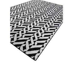 Tapis en laine tissée plate Alhambra gris et noir, motifs géométriques et abstraits, pour couloir, modèle rectangulaire ADWP-13072 - Product Image 2