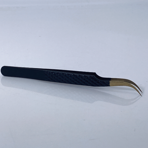 แหนบถอนขนตาสแตนเลสสีดำและสีทองแหนบสำหรับดัดขนตาแบบตรง - Product Image 6
