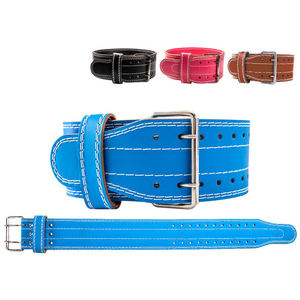 Weightlifting Power Belt-Cowhide Material Non-<b>Slip</b> Closure Professional Protection Heavy Duty Design Lever Buckle - Product Image 6