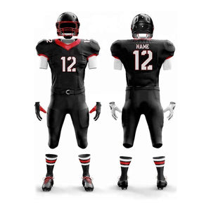 Uniforme de football américain de haute qualité pour les sports d'équipe compétitifs, respirant, imprimé, taille plus, évacuation de l'humidité, 100% - Product Image 1