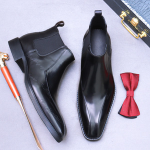 Bottes à cheville rétro pour hommes de style britannique, semelle épaisse, cuir véritable, imperméables, respirantes, bottes d'automne - Product Image 5