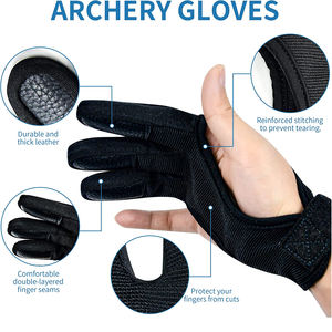 Gants de tir à l'arc en cuir souple imperméables, durables, confortables et antidérapants pour le fitness à l'arc et les sports de plein air - Product Image 2