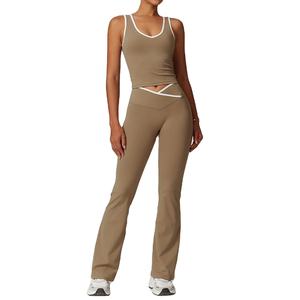 Ensemble de yoga pour femmes, 2 pièces, tenue de sport, vêtements de fitness, survêtement de gym, leggings taille haute, soutien-gorge de sport, vêtements athlétiques - Product Image 6