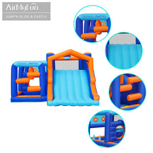 Château gonflable pour enfants, maison de saut, matériau PVC, portable, 300x215x255cm, capacité maximale 5, souffleur d'air 450W, ville d'aventure - Product Image 5