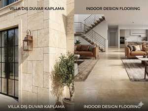 Dalles de pavé en travertin clair, coupe transversale, pierres roulées, 20x20cm, durables pour l'extérieur, allées de jardin, fabriquées en Turquie, pour hôtels et villas - Product Image 2