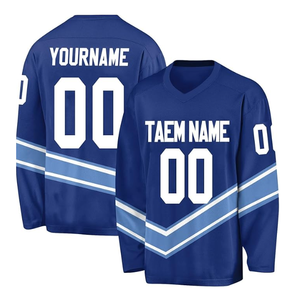Camiseta de hockey sobre hielo de sarga de aparejos de equipo profesional para adultos con logotipo personalizado de alta calidad, ropa de entrenamiento por sublimación OEM, camiseta de hockey sobre hielo - Product Image 1