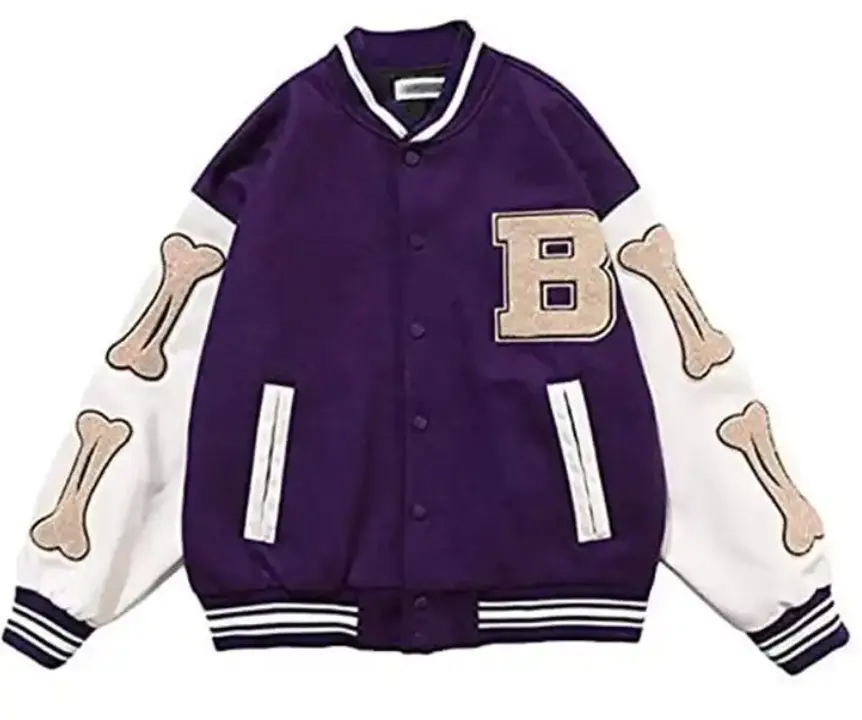 メンズファッション野球レターマン刺繍服ウールレザースリーブバーシティジャケット