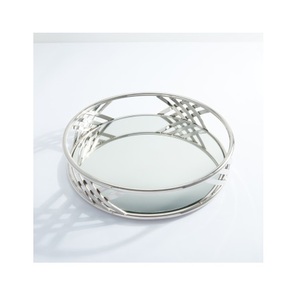 Juego de 2 bandejas cuadradas para servir de aluminio y vidrio con marco de metal elegante para decoración de tocador de hotel en casa - Product Image 3