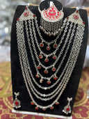 Ensemble afghan moderne en acier inoxydable pour femmes, avec des détails inspirés de l'héritage, orné de cristaux et de strass, fait à la main, pour les tenues de mariée et les fêtes - Product Image 4