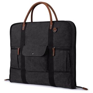 Leather Canvas Genuine Garment <b>Bag</b> Foldable Zippers Durable Hang Organizer Waterproof Travel Suit <b>Carrier</b> Weekend Trips Shopping - Product Image 1