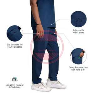 Traje de fregado transpirable ligero de diseño activo de dos piezas, tela elástica suave apta para uniformes de hospital de enfermera sanitaria - Product Image 4