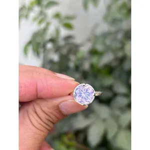 925 Silver Round Lavender <b>Quartz</b> <b>Ring</b> Vintage Engagement <b>Ring</b> Rose Gold Plating Inlaid Natural Gemstones 18K Product Jewelry - Product Image 1