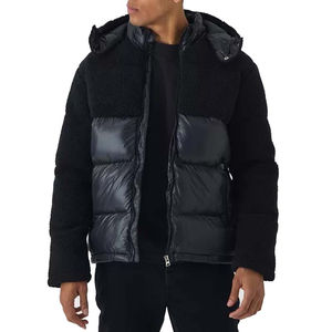 เสื้อแจ็คเก็ตพัฟเฟอร์ผู้ชายแบบโอเวอร์ไซส์สำหรับฤดูหนาว แบบขายส่ง สั่งทำได้ พร้อมดีไซน์คอตั้งแบบมีฮู้ด ระบายอากาศได้ดีและแห้งเร็ว ผลิตจากผ้าฝ้ายผสม - Product Image 4