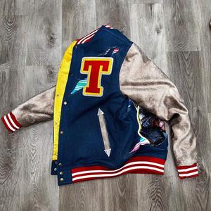 Veste de baseball vintage surdimensionnée KWICLO brodée, coupe-vent, streetwear pour homme, hiver, polyester/coton - Product Image 3
