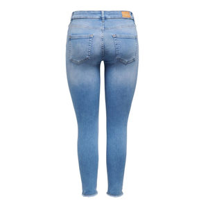 Jean en denim pour femme, coupe skinny taille haute, décontracté, bleu, 98% coton, 2% élasthanne, look propre, extensible, 2026 - Product Image 3