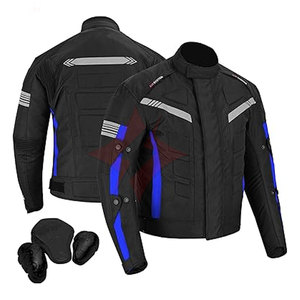 Chaqueta de Motocicleta Unisex Impermeable y Transpirable de Cuero/Poliéster con Protección CE para Todo Clima para Conducir, Competir y Viajar - Product Image 1