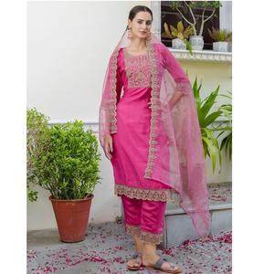 Traditional and Modern Hand Embroidered <b>Kurta</b> and Trousers <b>Set</b> <b>for</b> <b>Women</b> Available At Reasonable Price - Product Image 1