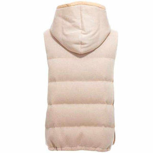 เสื้อกั๊กขนเป็ดแขนยาวสไตล์ลำลองสำหรับผู้หญิงมีซิปหนาและระบายอากาศได้ดีสีทึบมีฟอง - Product Image 2