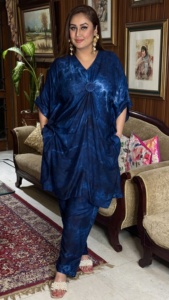 ชุดกางเกงคาฟตันเรยอนฟรีไซส์สำหรับผู้หญิงชุดเสื้อผ้าอินเดียปากีสถานแบบผูกเชือก - Product Image 3