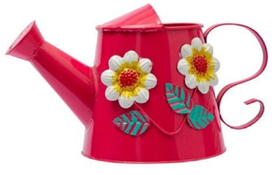 กระป๋องน้ำโลหะเคลือบผงสีแดงดีไซน์ดอกไม้ชุบสังกะสีด้วยมือรดน้ำได้ดีที่สุด - Product Image 6