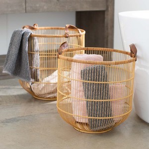Paniers à linge en bambou naturel, ensemble de paniers à linge en bambou vert, ensemble de paniers à linge en bambou bio, bambou luxueux - Product Image 3