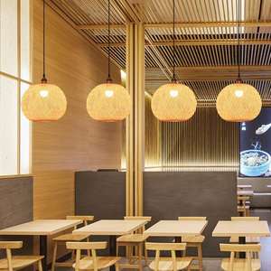 Lampe suspendue en rotin moderne écologique amovible faite à la main pour le salon - Product Image 3