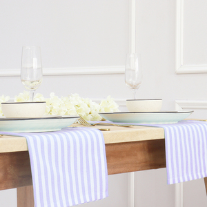 Lavender and White 100% Cotton <b>Napkins</b> 18 x 18 Inch Plain Striped for Everyday Use Spring Summer <b>Easter</b> Dinner <b>Napkin</b> - Product Image 2