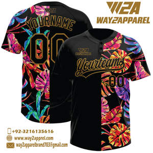 Maillots de baseball et de softball personnalisés à deux boutons Vêtements de sport respirants pour hommes, femmes et jeunes avec numéro de nom cousu et logo - Product Image 5