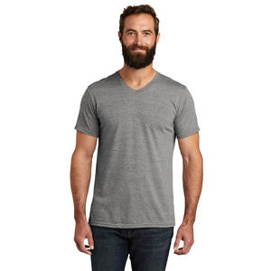 Vêtements décontractés respirants pour hommes T-shirts gris à col en V - Product Image 1