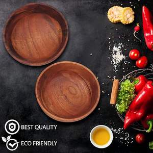 Bol de service en bois à finition naturelle pour les collations et les repas pour les intérieurs modernes et rustiques à bas prix - Product Image 4