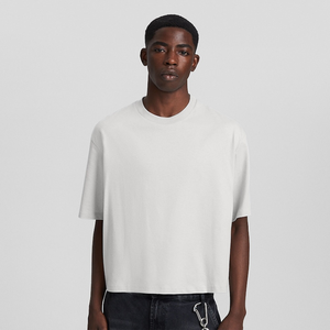 Fabricant OEM Dtg Imprimer Logo Tricoté 100% Coton Recadrée T-shirts Streetwear Personnalisé Poids Lourd Surdimensionné Fit Hommes T-shirt - Product Image 1