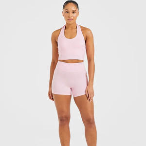 Top corto de color rosa pastel de calidad superior para mujer, Top corto elástico y mantecoso suave y ligero para entrenamiento, camisetas para mujer - Product Image 5