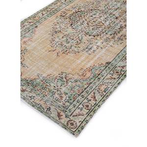 Alfombras de Lana Doradas Vintage, Anudadas a Mano, Diseño Clásico Rectangular con Medallón para Sala de Estar, Pasillo, Diseño de Rompecabezas Pae-3222 - Product Image 2
