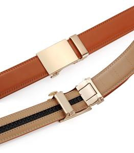 Cinturón de cuero genuino marrón liso clásico personalizable para hombre estilo de negocios de lujo con hebilla personalizada para Jeans - Product Image 6