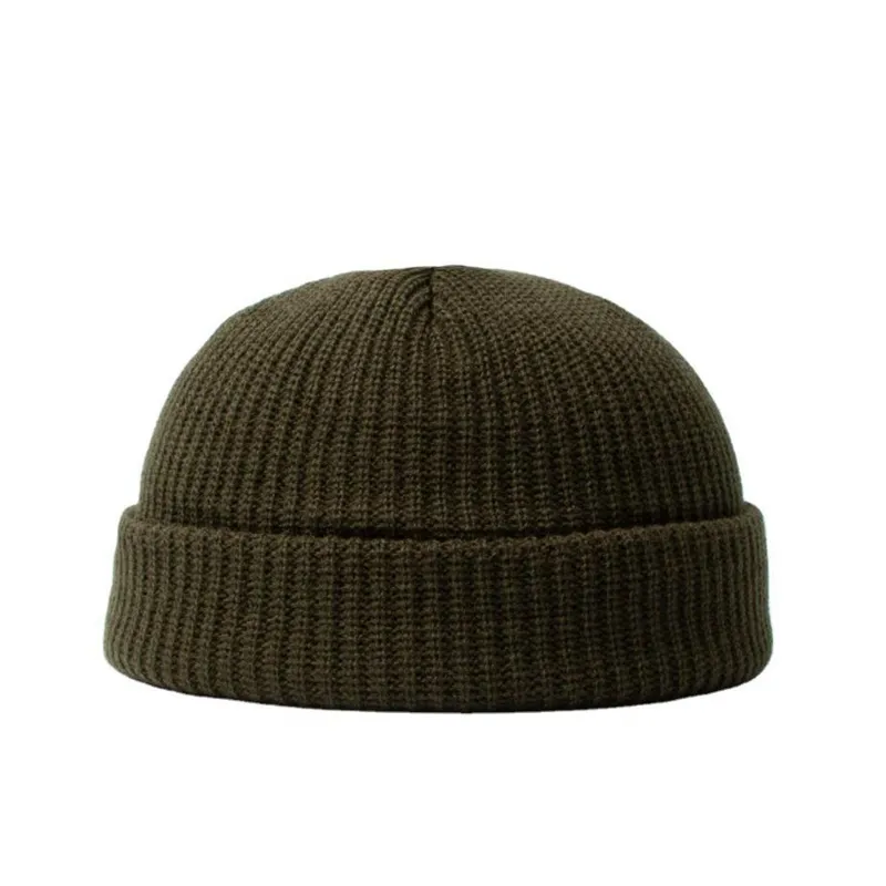 Topi kupluk rajut pabrik, topi tengkorak musim dingin dengan Logo bordir