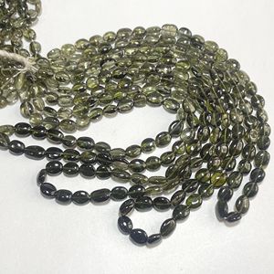 High Quality Smooth Oval Shape Green Tourmaline Gemstone <b>Stone</b> <b>Beads</b> Wholesale Natural <b>Beads</b> for Jewelry Making - Product Image 1